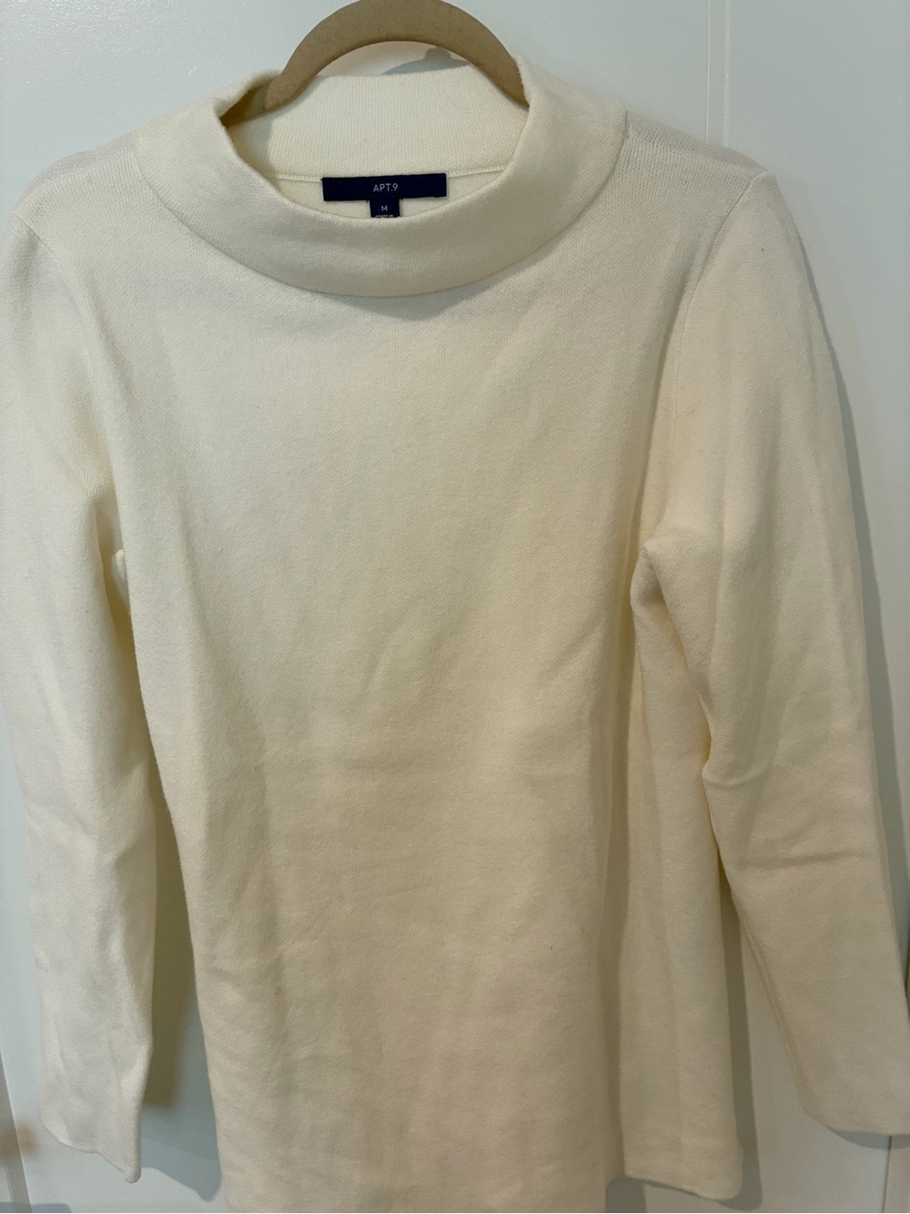 Apt. 9 White Mock Neck Sweater